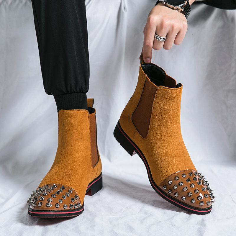 Men's Suede Studded Boots