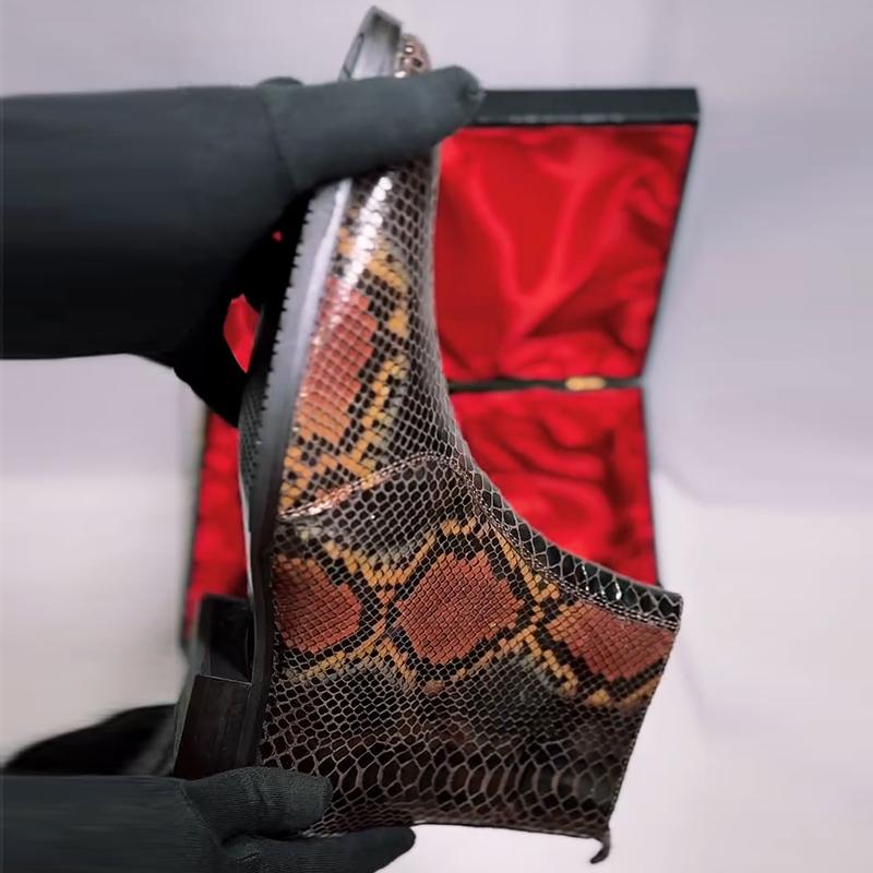 Men's Snake Print Chelsea Boots