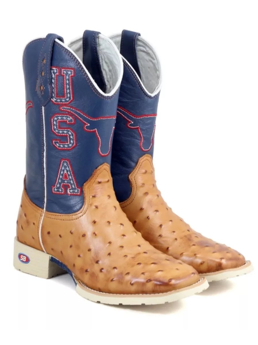 Men's Leather Patchwork Western Boots