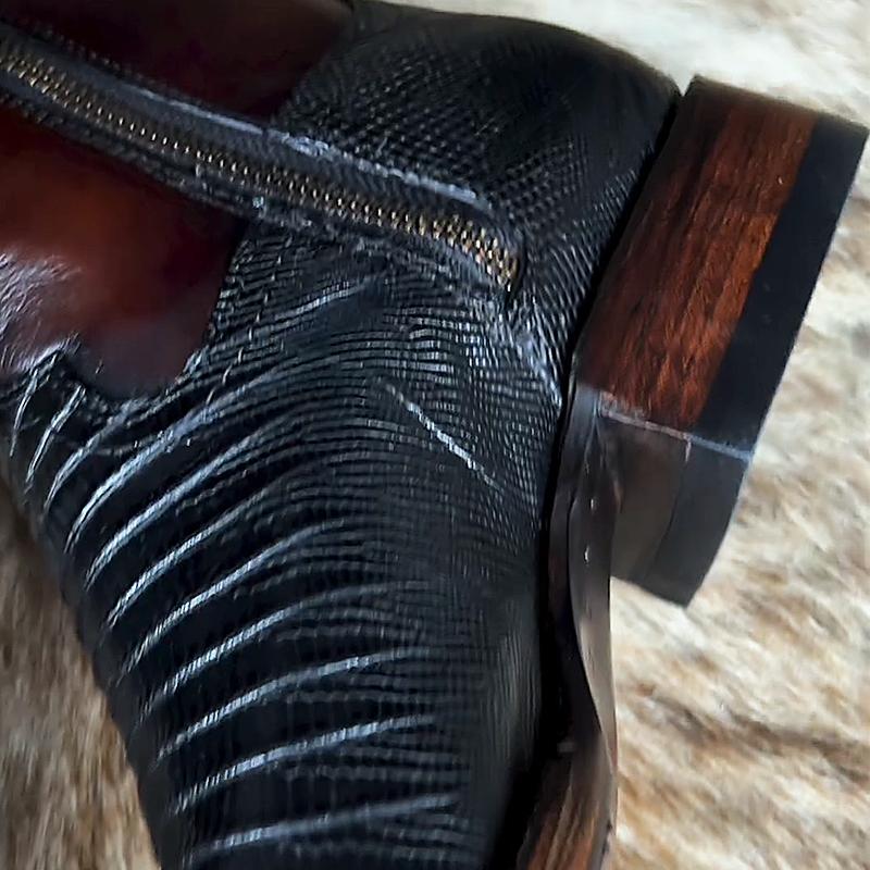 Textured High Top Men's Leather Boots