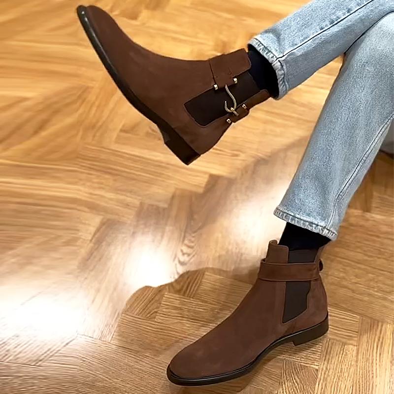 Men's Brown Suede Chelsea Boots