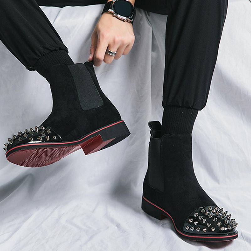 Men's Suede Studded Boots