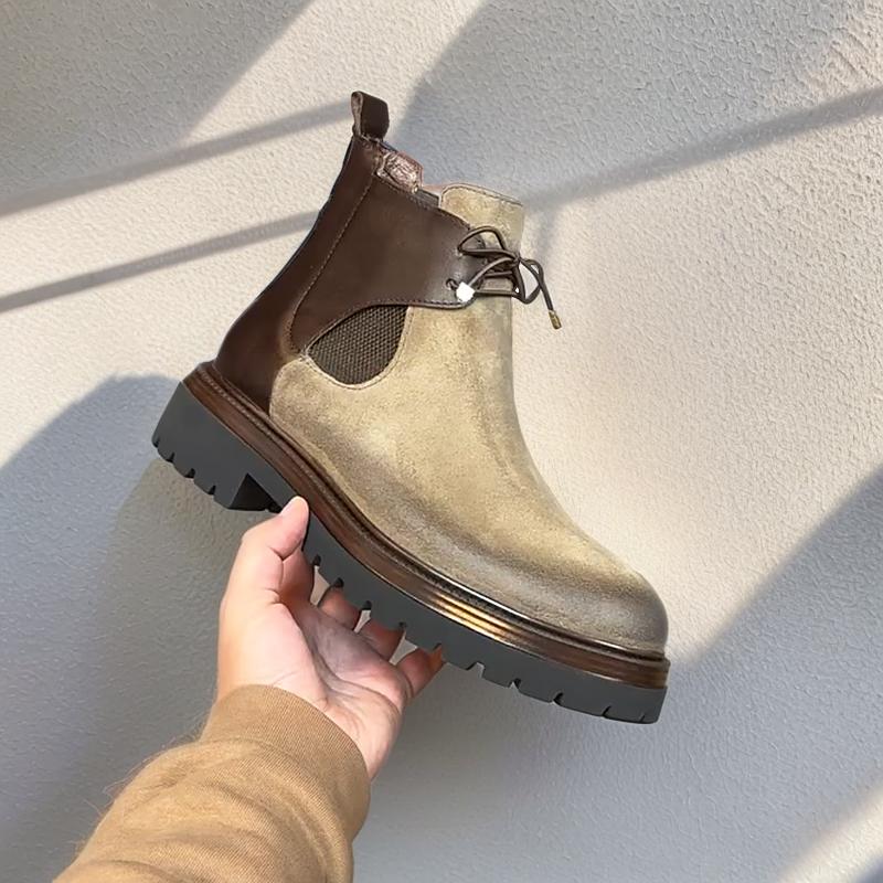 Men's Suede Patchwork Vintage Martin Boots