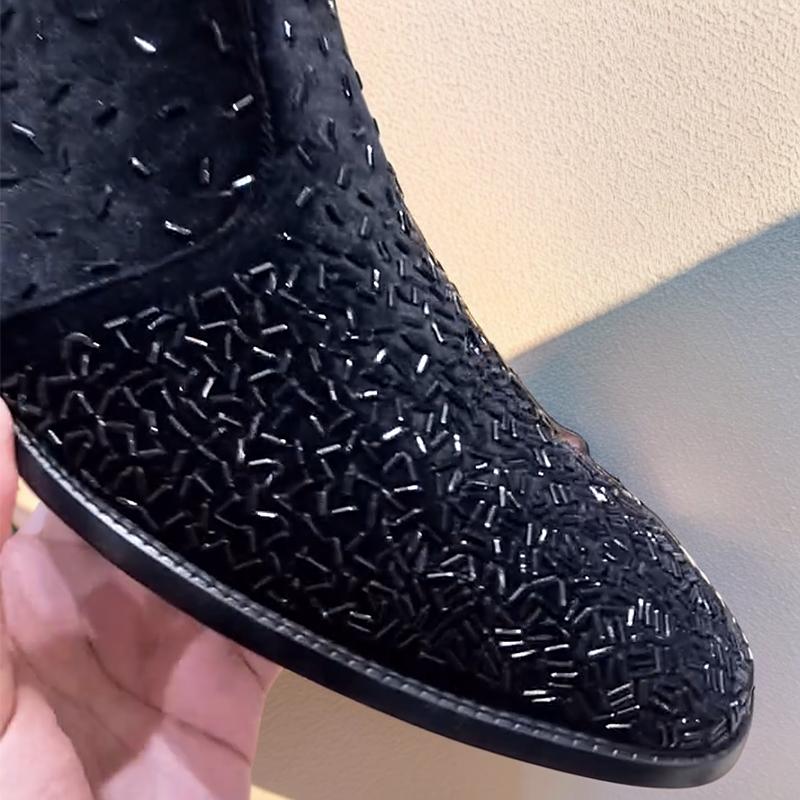 Men's Sequin Suede Chelsea Boots