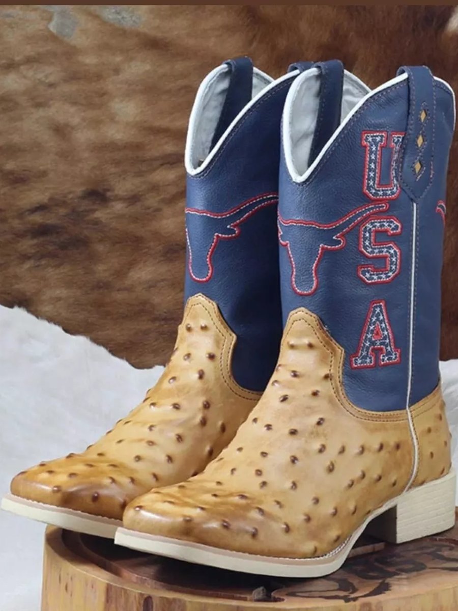 Men's Leather Patchwork Western Boots