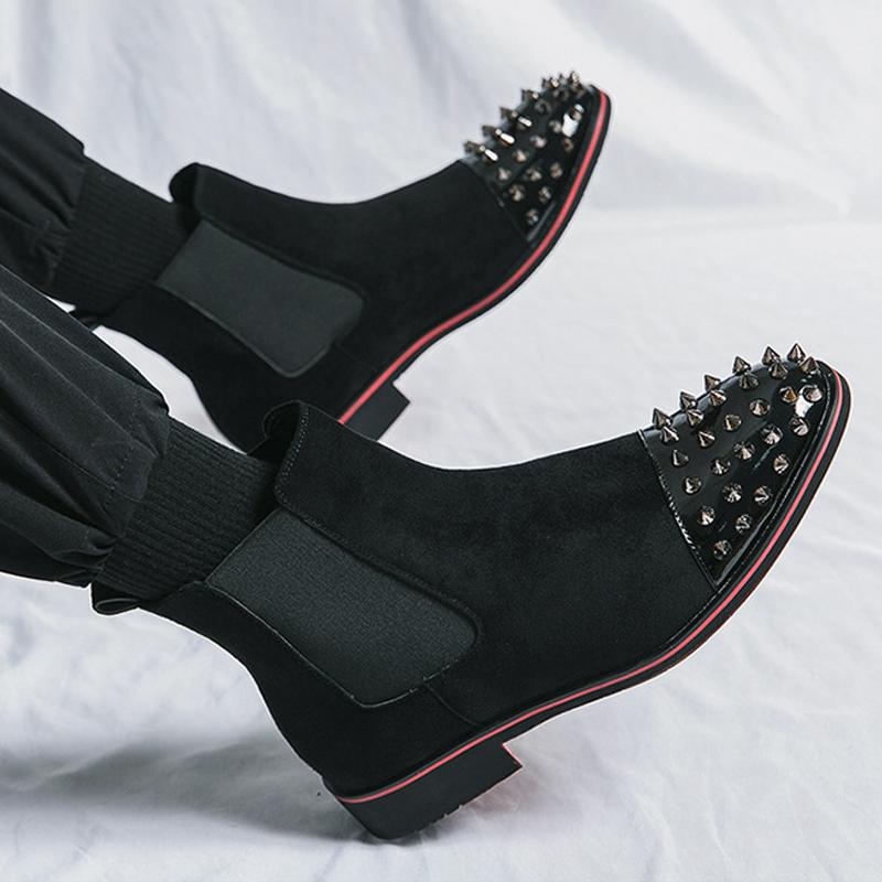 Men's Suede Studded Boots