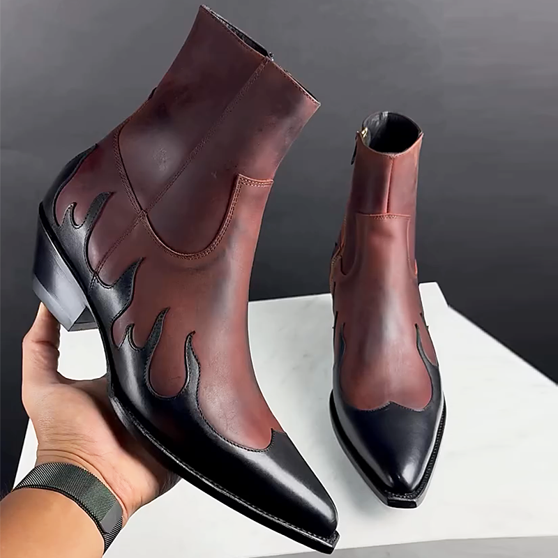 Men's Flame Leather Boots