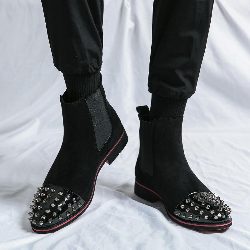 Men's Suede Studded Boots