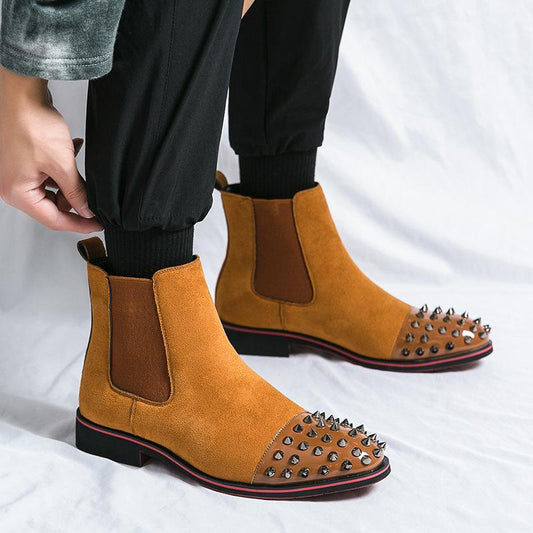 Men's Suede Studded Boots