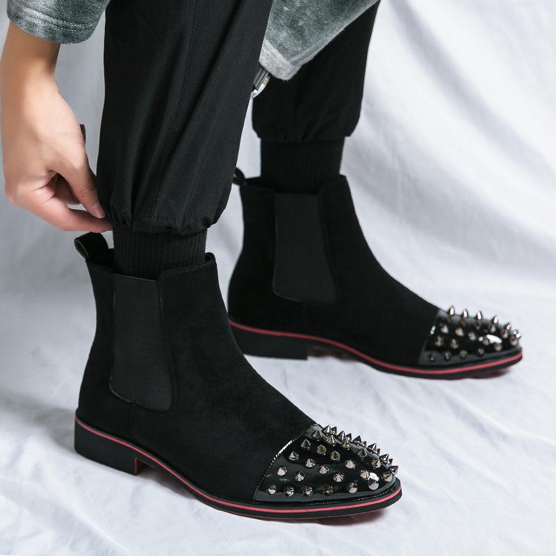 Men's Suede Studded Boots