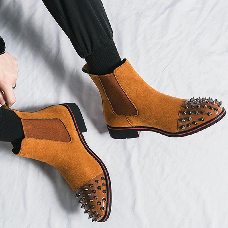 Men's Suede Studded Boots