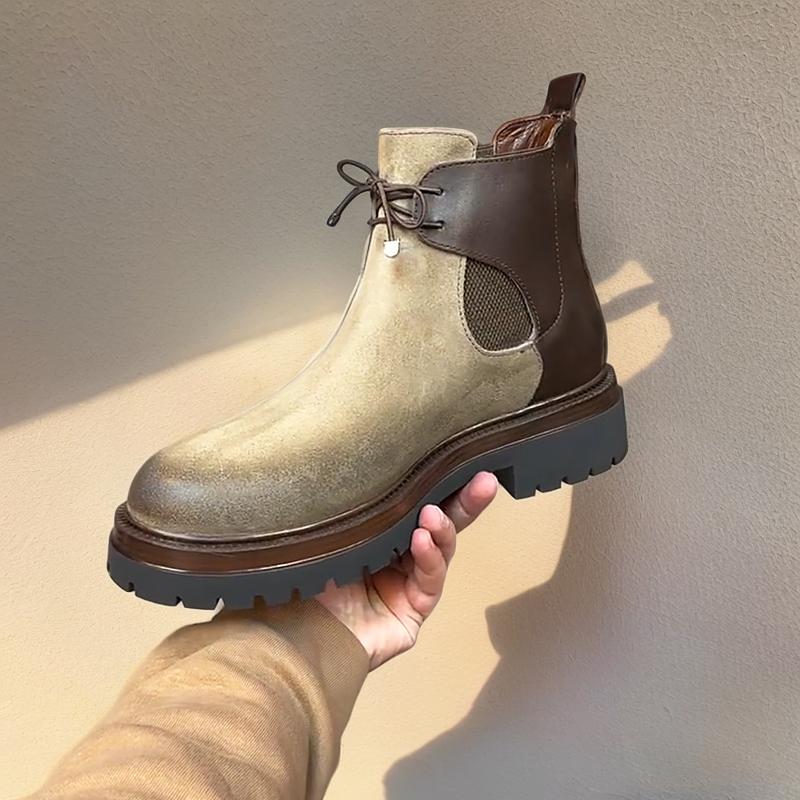 Men's Suede Patchwork Vintage Martin Boots