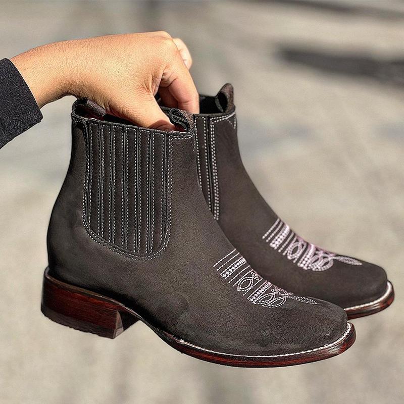 Suede Flat Heel Round Toe Women's Martin Boots