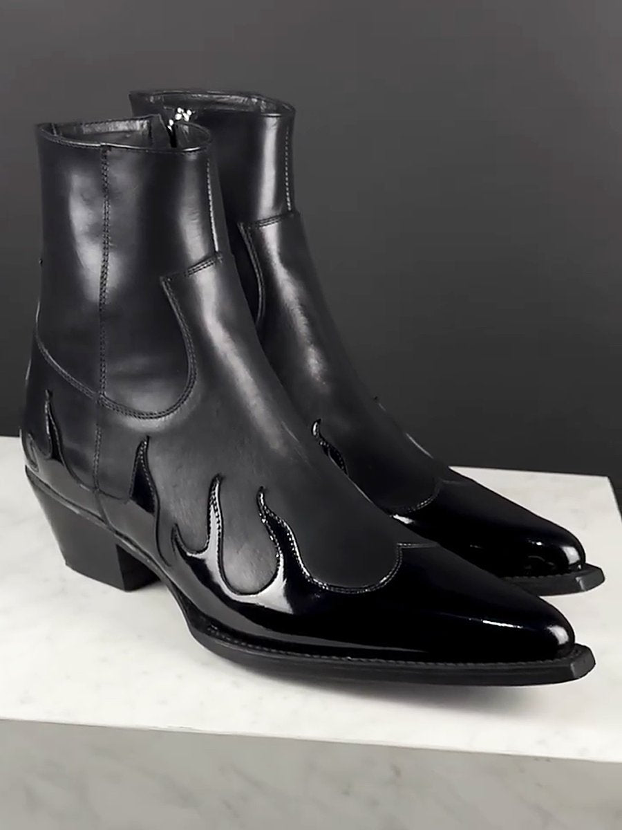 Men's Flame Leather Boots