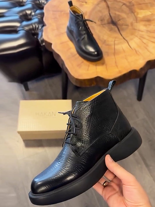 Men's Soft-soled Lace-up Leather Boots