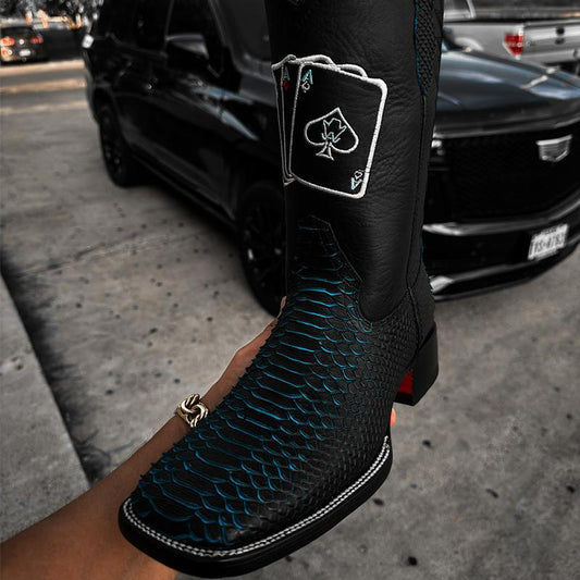 Midnight Blue Crocodile Men's Boots