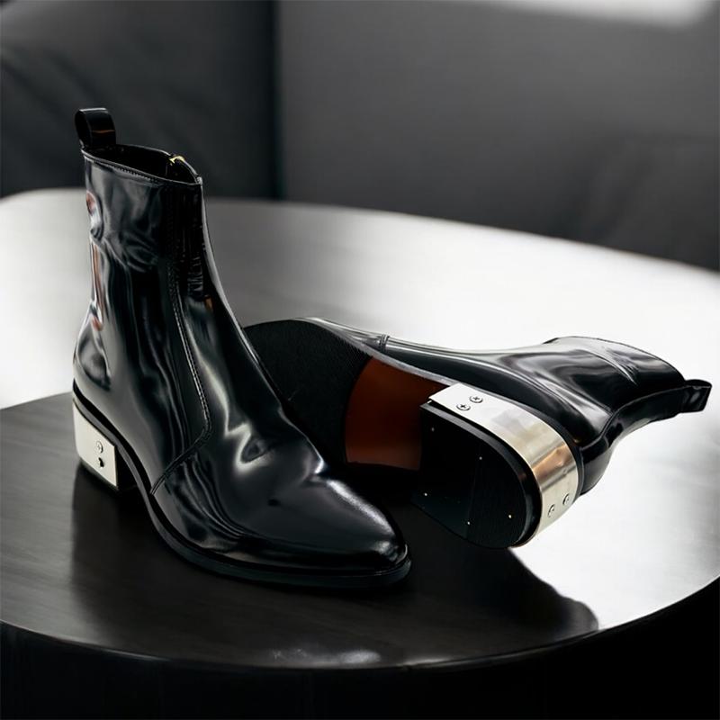 Men's Chelsea Boots with Metal Heel