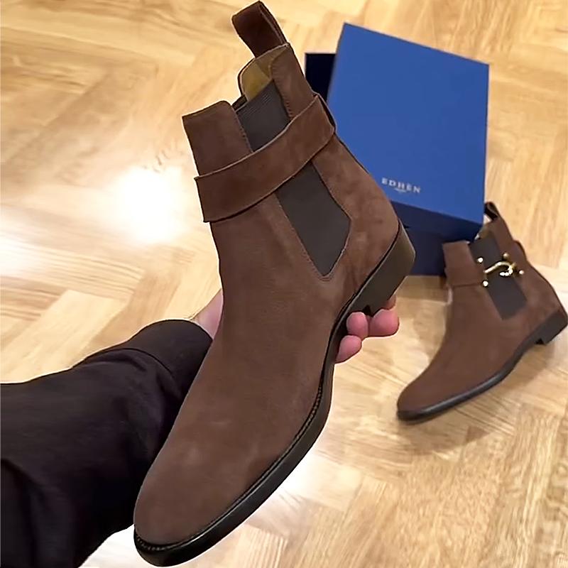 Men's Brown Suede Chelsea Boots