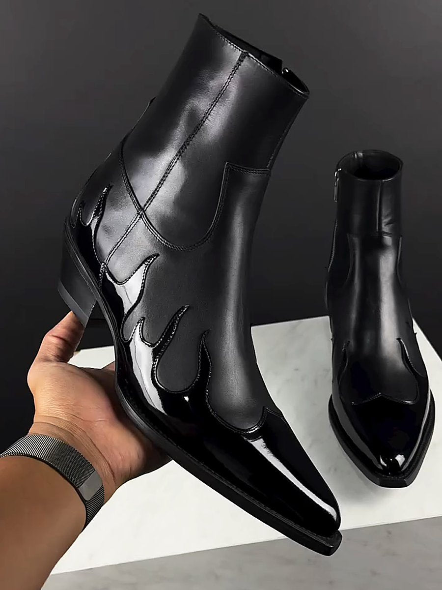 Men's Flame Leather Boots