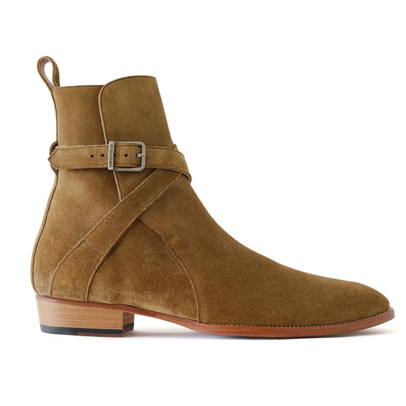 Men's Suede Buckle Boots