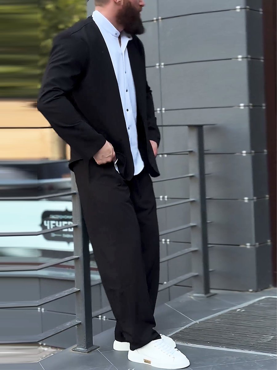 Men's Fake-Two-Piece Casual Loose 2-Piece-Sets