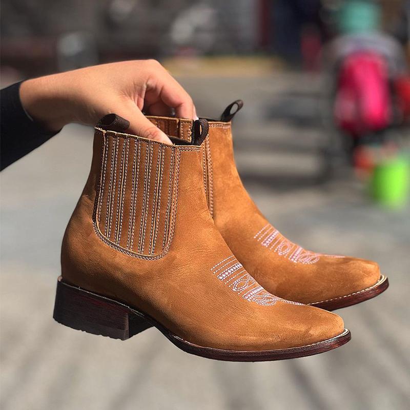 Suede Flat Heel Round Toe Women's Martin Boots