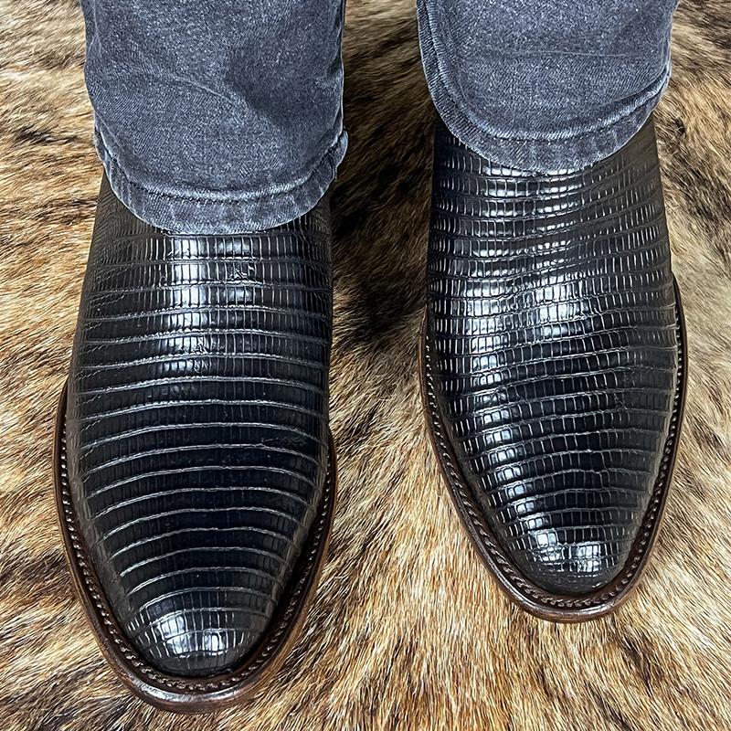 Textured High Top Men's Leather Boots