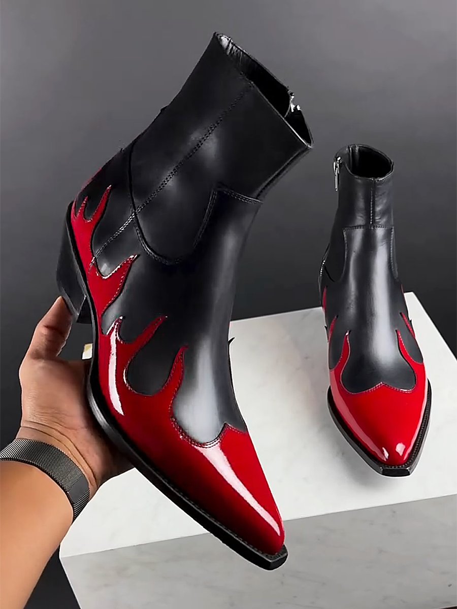 Men's Flame Leather Boots
