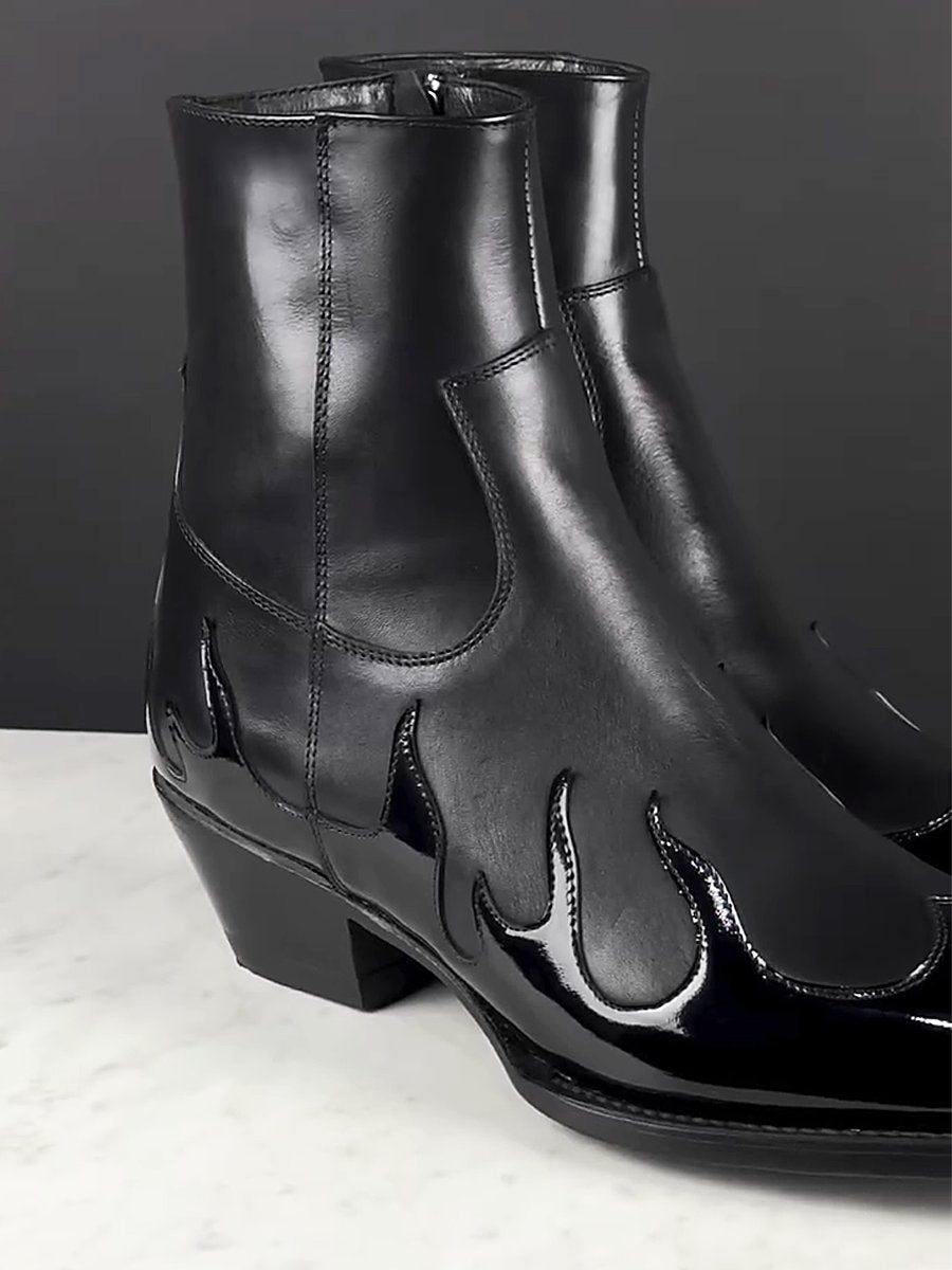 Men's Flame Leather Boots