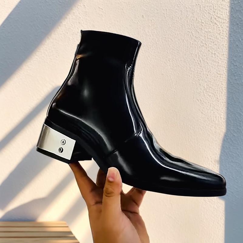 Men's Chelsea Boots with Metal Heel